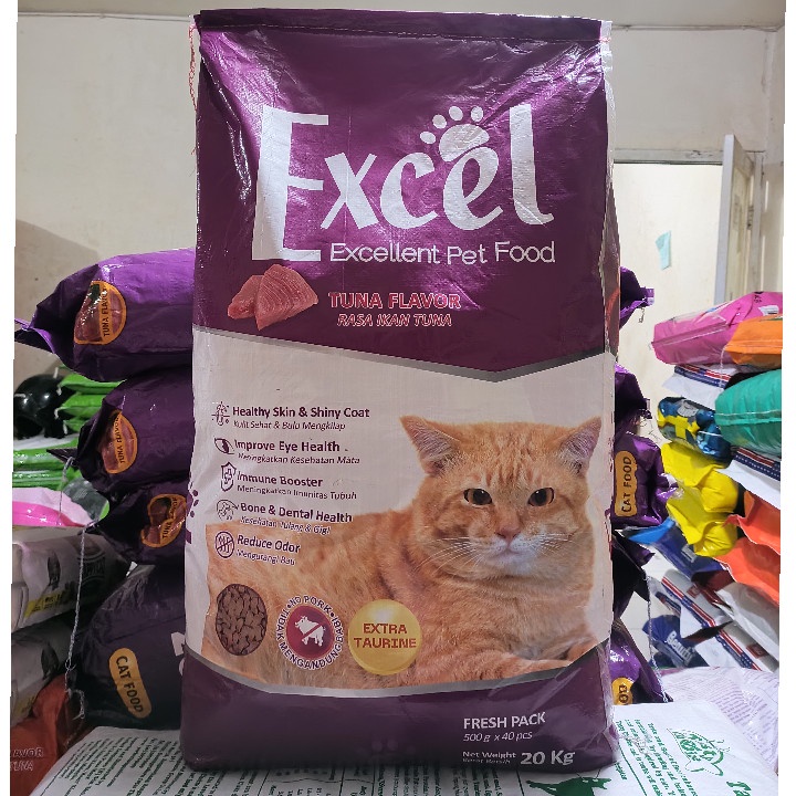 GRAB/GO-JEK Makanan Kucing Excel Ikan Tuna Kemasan 20KG