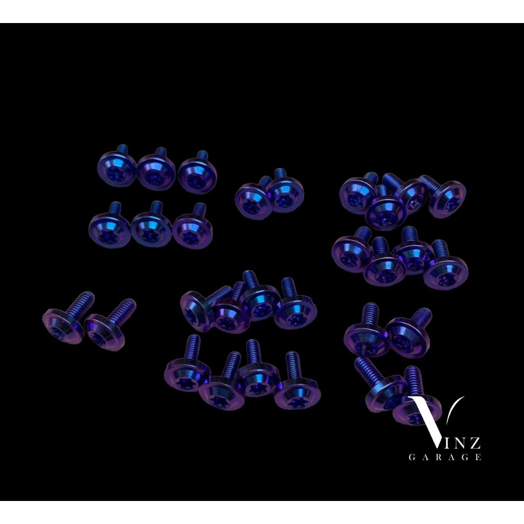 Paket Baut Titanium Set Full Body Ninja RR / Bodi Windshield Fairing Baut Body Ninja RR Titanium