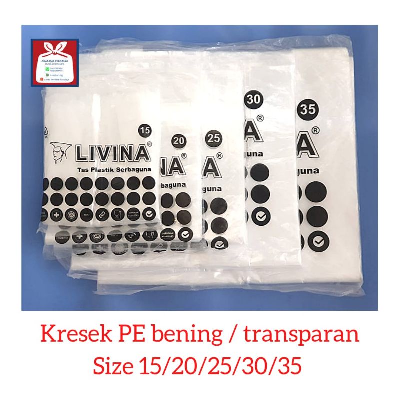 Gardenglories Kresek Pe Transparan Size 15/20/25 / Kantong Kresek Pe Berat 250Gr
