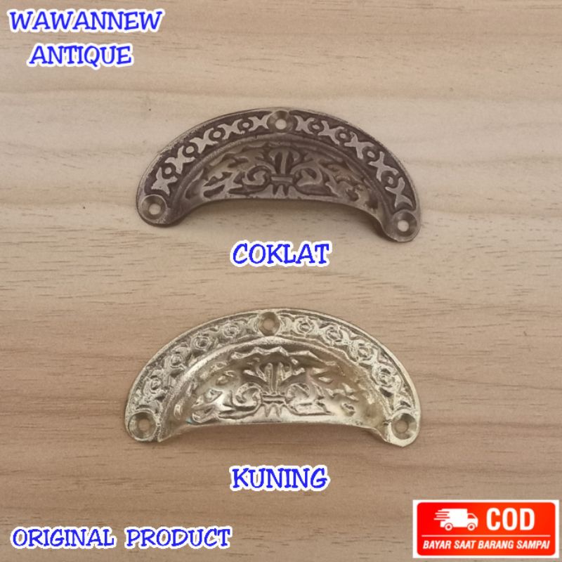 Handle / Tarikan Laci Jendela Lemari Pintu Rumah Kuningan Antik Murah 8.5cm