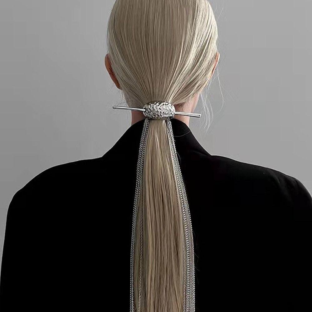 Agustina Panjang Rumbai Jepit Rambut Antik Berlebihan Sederhana Wanita Fringe Cheongsam Ponytail Hias Jepit Rambut Logam Gaya Cina Hiasan Kepala