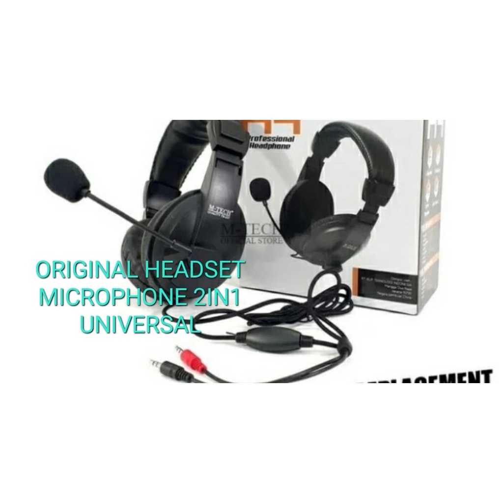 J461 ORIGINAL HEADPHONE MICROPHONE HANDPHONE KOMPUTER 2IN1HEADSET MEETING ONLINE VIDEO CALL GAME UNI