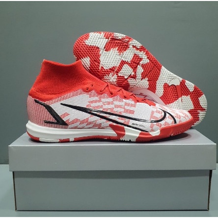 SEPATU FUTSAL NIKE MERCURIAL SUPERFLY 8 ELITE WHITE RED