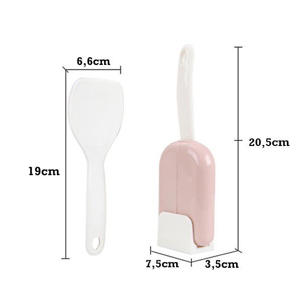 (SerbaSerbi)Tempat Sendok Nasi Plastik Dengan Penutup Cover Otomatis /Centong Nasi Plastik Rice Spoon Buka tutup Mudah &amp; Praktis