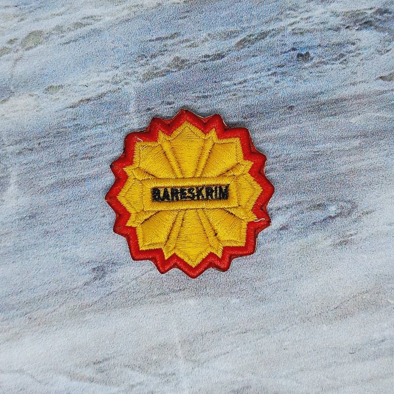 Atribut pdl polri / pin roda bareskrim polri bordir timbul