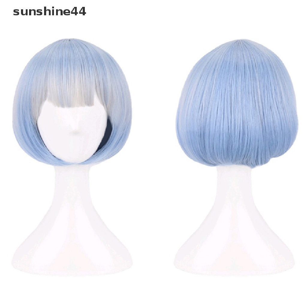 Sunshine Life in a Different World Ram Rem Cosplay Wig Alat Peraga Hiasan Kepala Cosplay Anime.