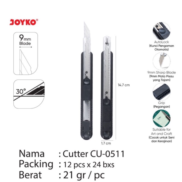 

Cutter mini / Silet Besi kecil / Kater CU-0511 CU0511 Joyko