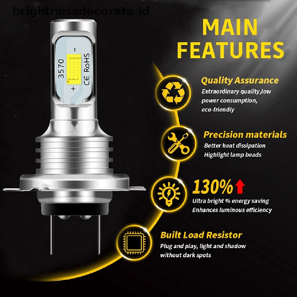 [Birth] H7 Lampu LED Canbus Headlight H7 Bohlam LED Lo Beam 6000K IP 68 CSP 3570chip LED [ID]