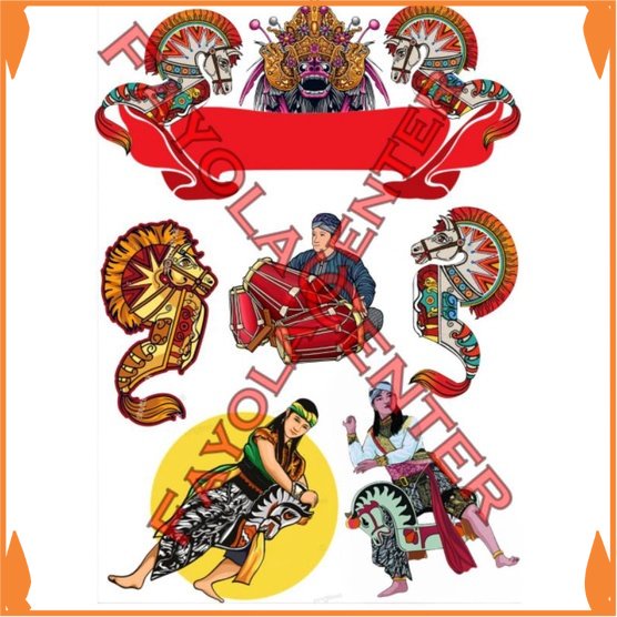 Ready Topper Cake custom ucapan tema Kuda lumping  kuda kepang  ebeg  jaranan Toko_Arsha