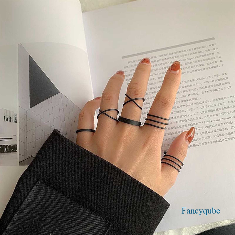 6 Pcs Fashion Perhiasan Rings Set Hot Jual Logam Berongga Putaran Pembukaan Wanita Jari Cincin Untuk Gadis Lady Pesta Pernikahan Hadiah