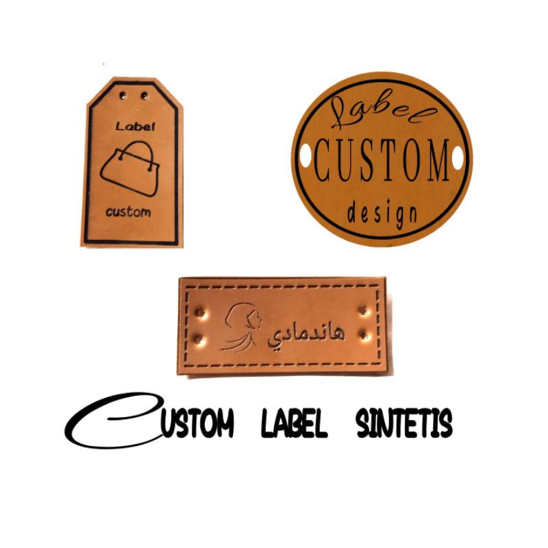 

10 pcs label kulit sintetis custom