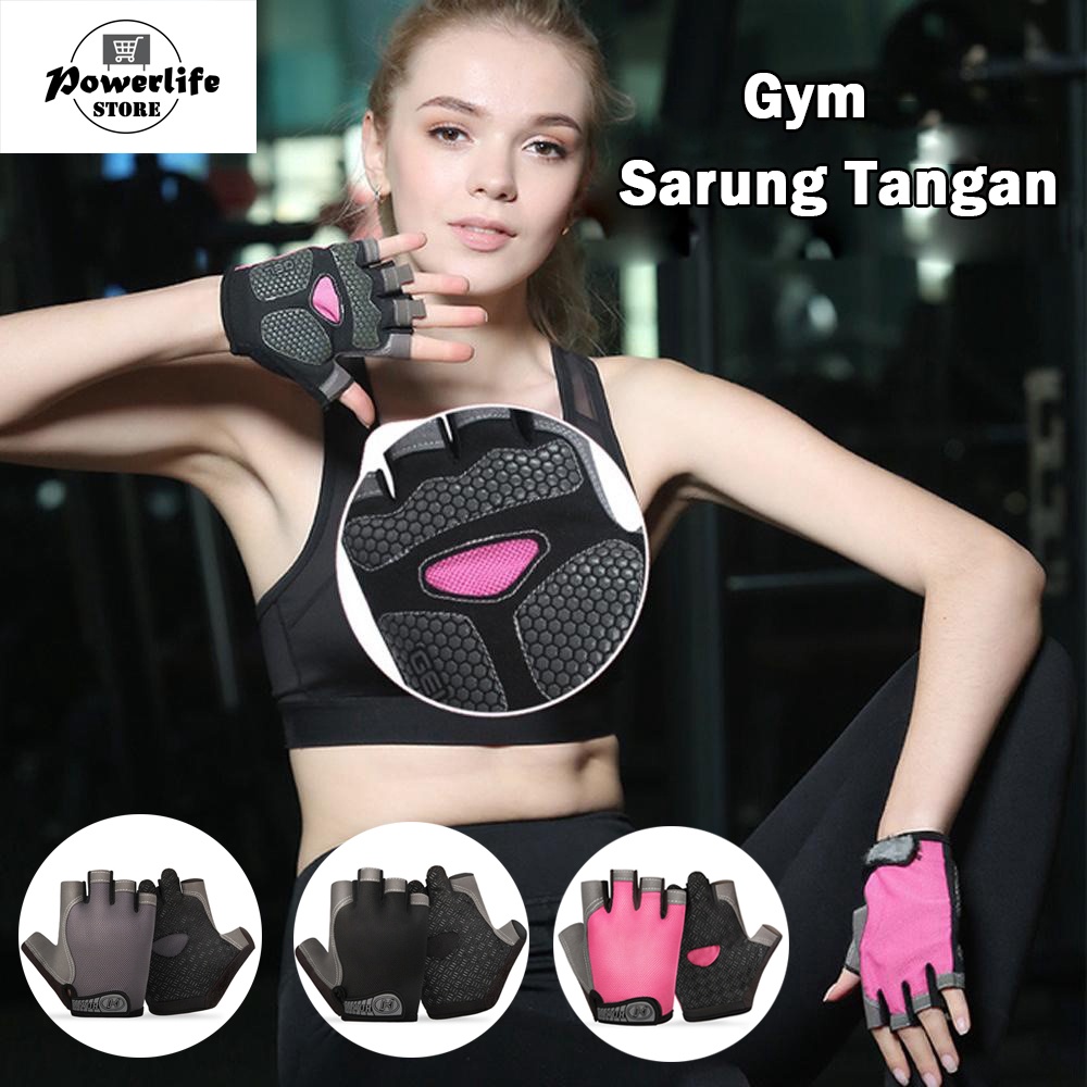 (COD) PL Sarung Tangan Olahraga Fitness Multifungsi Sepeda Sport Gloves Anti-Slip Glove Motor Sepeda Half finger Gym Sarung Tangan