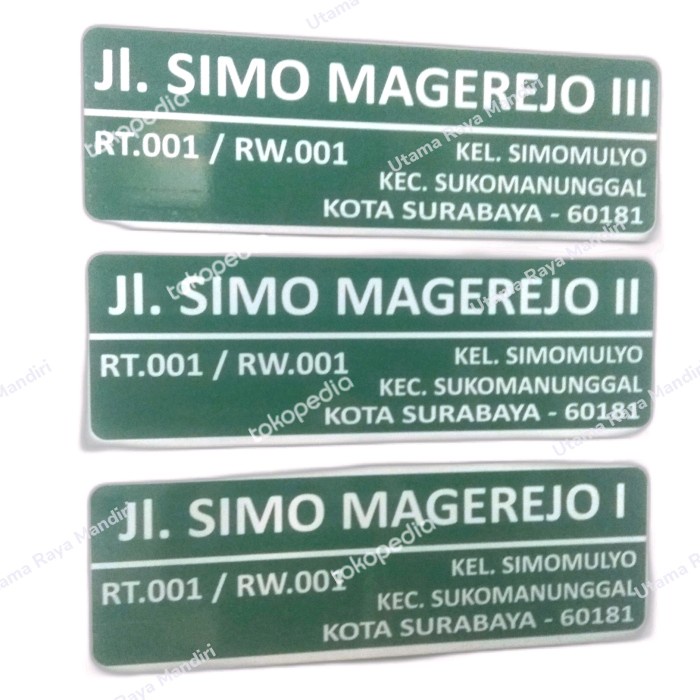 

Paja Plang Nama Jalan Ukuran 60 Cm
