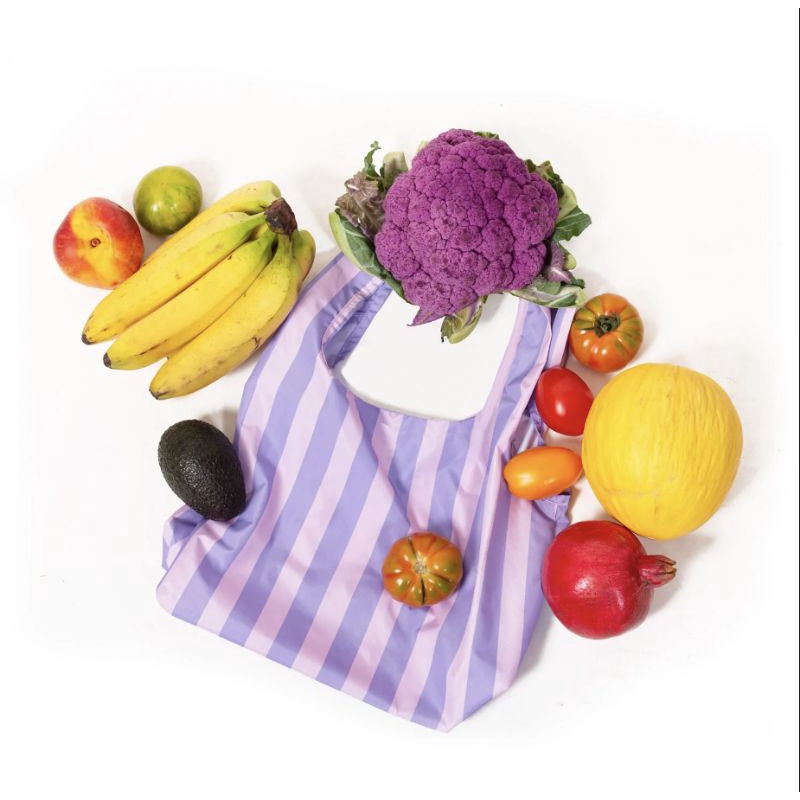 PURPLE LINE SHOPPING BAG MEDIUM / TAS BELANJA MOTIF UNGU