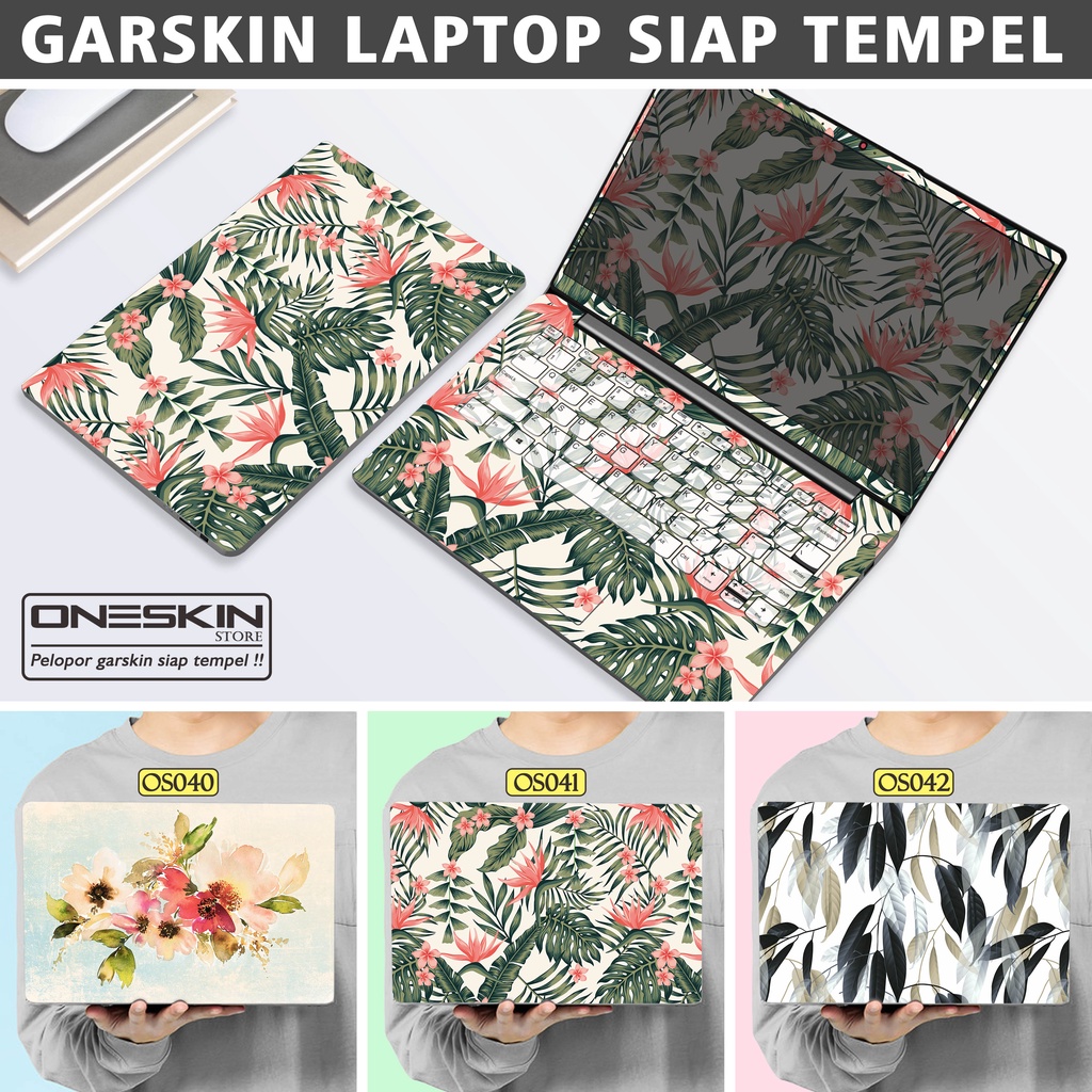Garskin Sticker Laptop Protector Macbook Full Body Bottom Bezel Palmrest Skin Tropical Floral