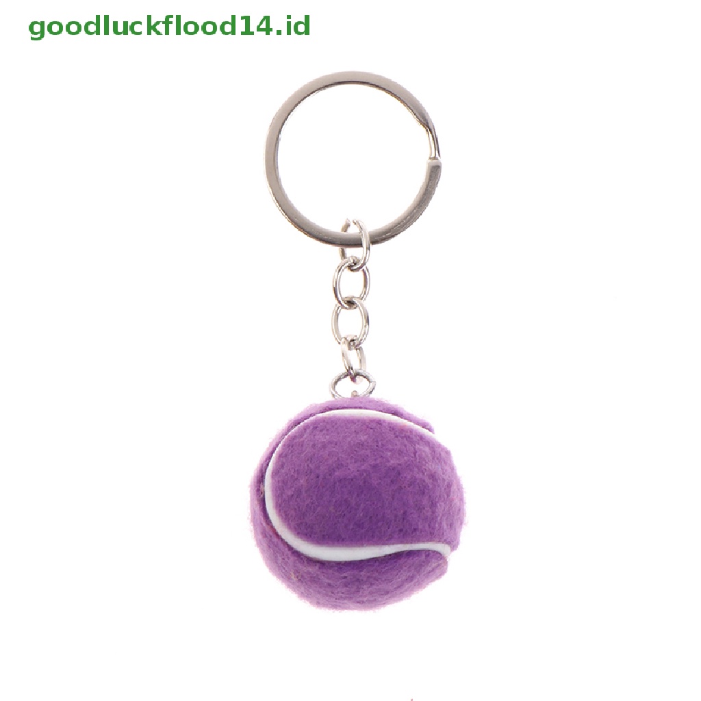 [GOOGFOUR] Bola Tenis Gantungan Kunci Logam Gantungan Kunci Mobil Key Ring sports chain sliver pendant [TOP]