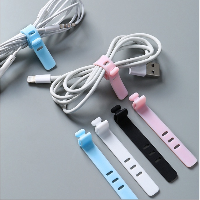 Pengikat Kabel Karet Penggulung Cable Binder Klip Cable Cord Holder Penjepit Kabel Charger Hp Universal AH024 - XOBOX.ID