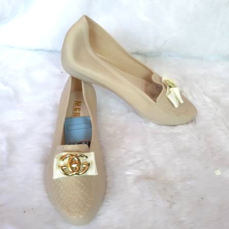 [CUCI GUDANG] Sepatu Kantor Karet Jelly Wanita CC CHANLE hak 3 cm formal cantik mewah (010-2)/Size 36-40