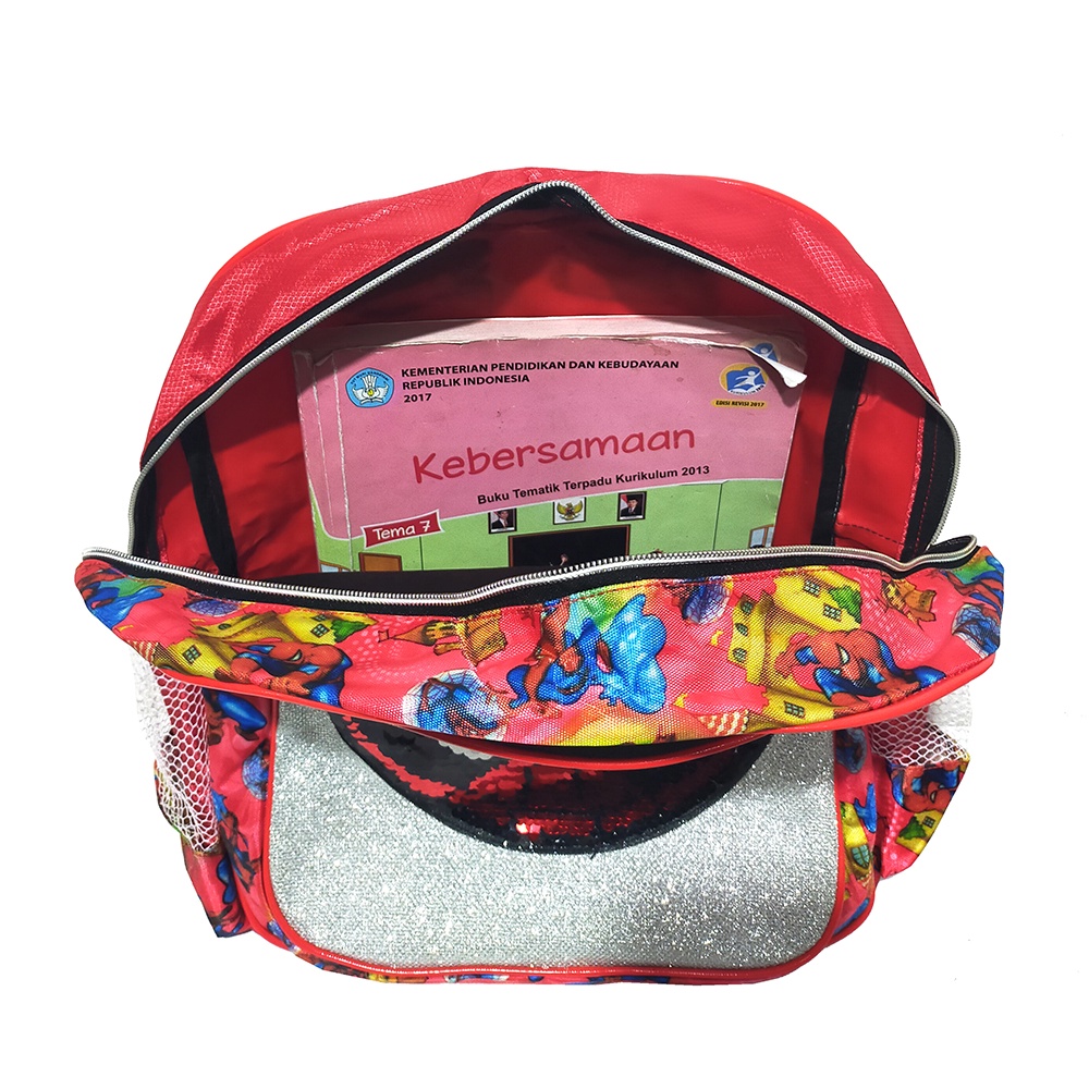 CUCI GUDANG Tas Ransel SEQUIN / USAP 2 Gambar Karakter SPIDERMAN Anak Laki Laki Sekolah TK/SD