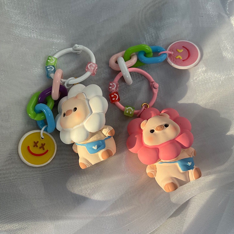 Sear【Penjualan Panas Di Shaoyang Kota】Kartun Yang Indah Bunga Matahari Boneka Resin Babi Lucu Fash00