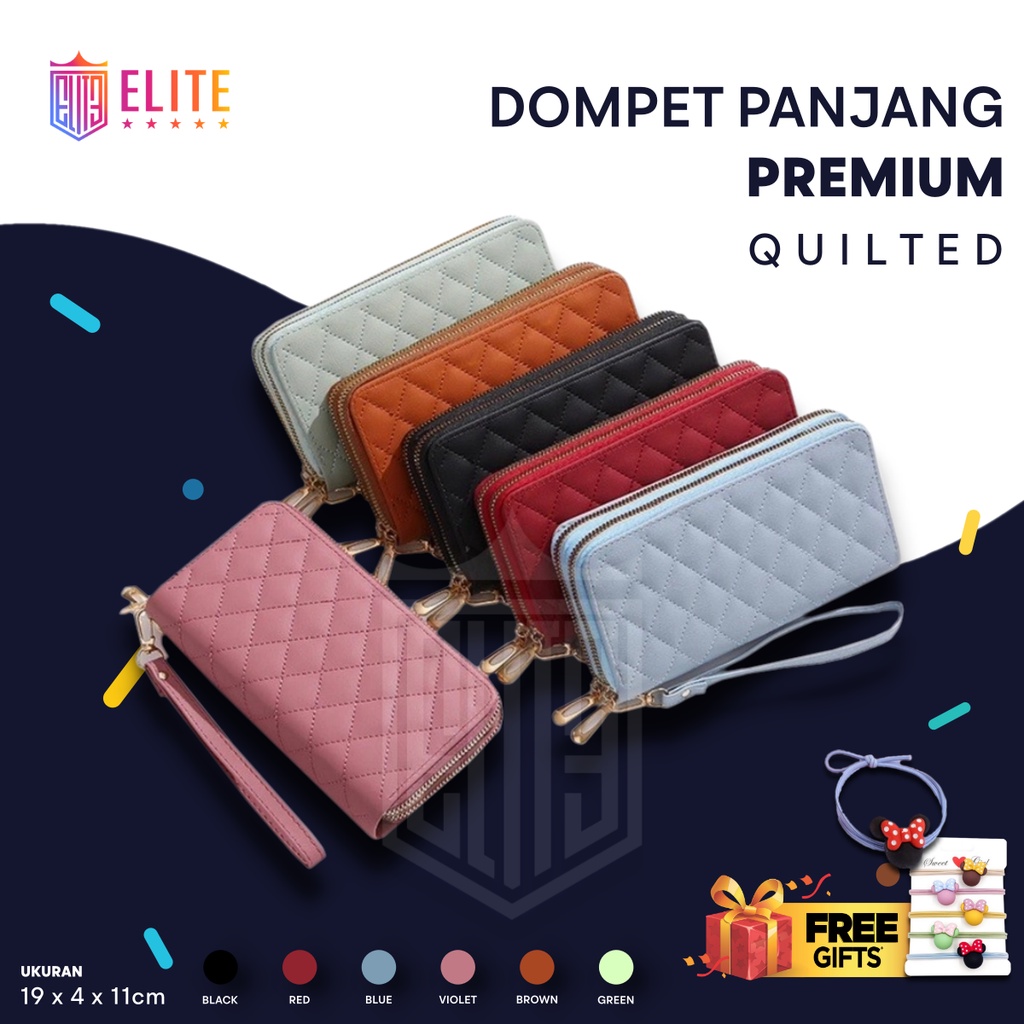 FREE Dompet Wanita Import Model Panjang / Dompet GC Branded Premium Kulit Asli Bahan Halus