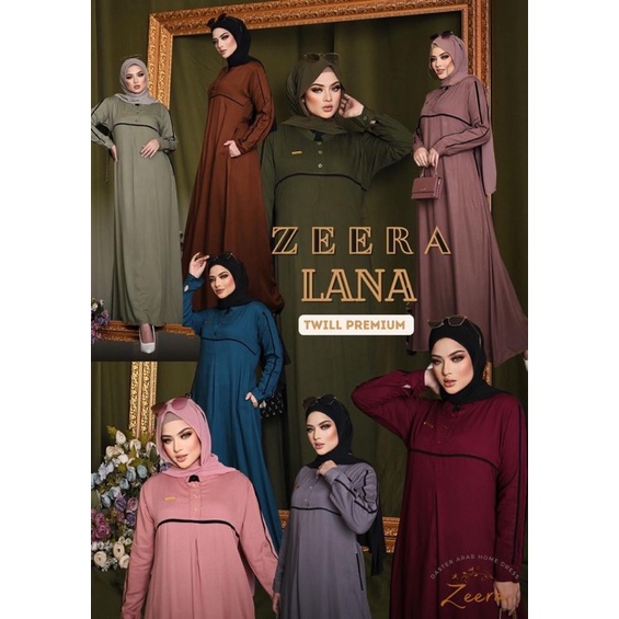 Daster Arab Zeera LANA Maxi Dress Gamis Rayon Twill Premium