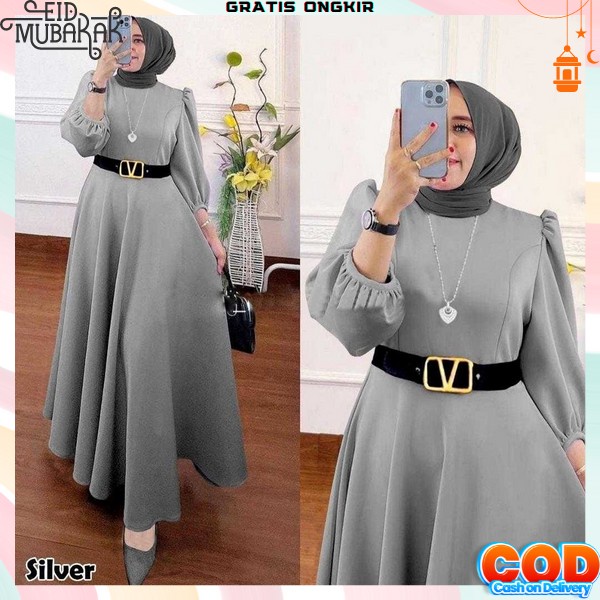 Baju Gamis Pesta Ghamis Ibu2 Wanita Dres Lebaran Bsju Gsmis Import Terbaru 2023 Elegan Kekinian Dres
