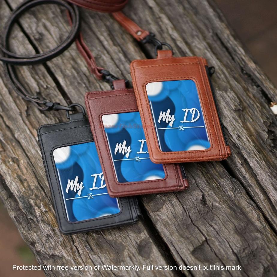 

Big Sale - NAME TAG KULIT MELUWE ID CARD HOLDER ZIPPER PU LEATHER PREMIUM - 8 SLOT POCKET