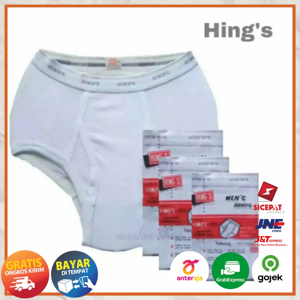 Celana Dalam Pria Putih Polos CD Brief Laki-laki Katun Premium Pinggang Karet Murah Harga Grosir