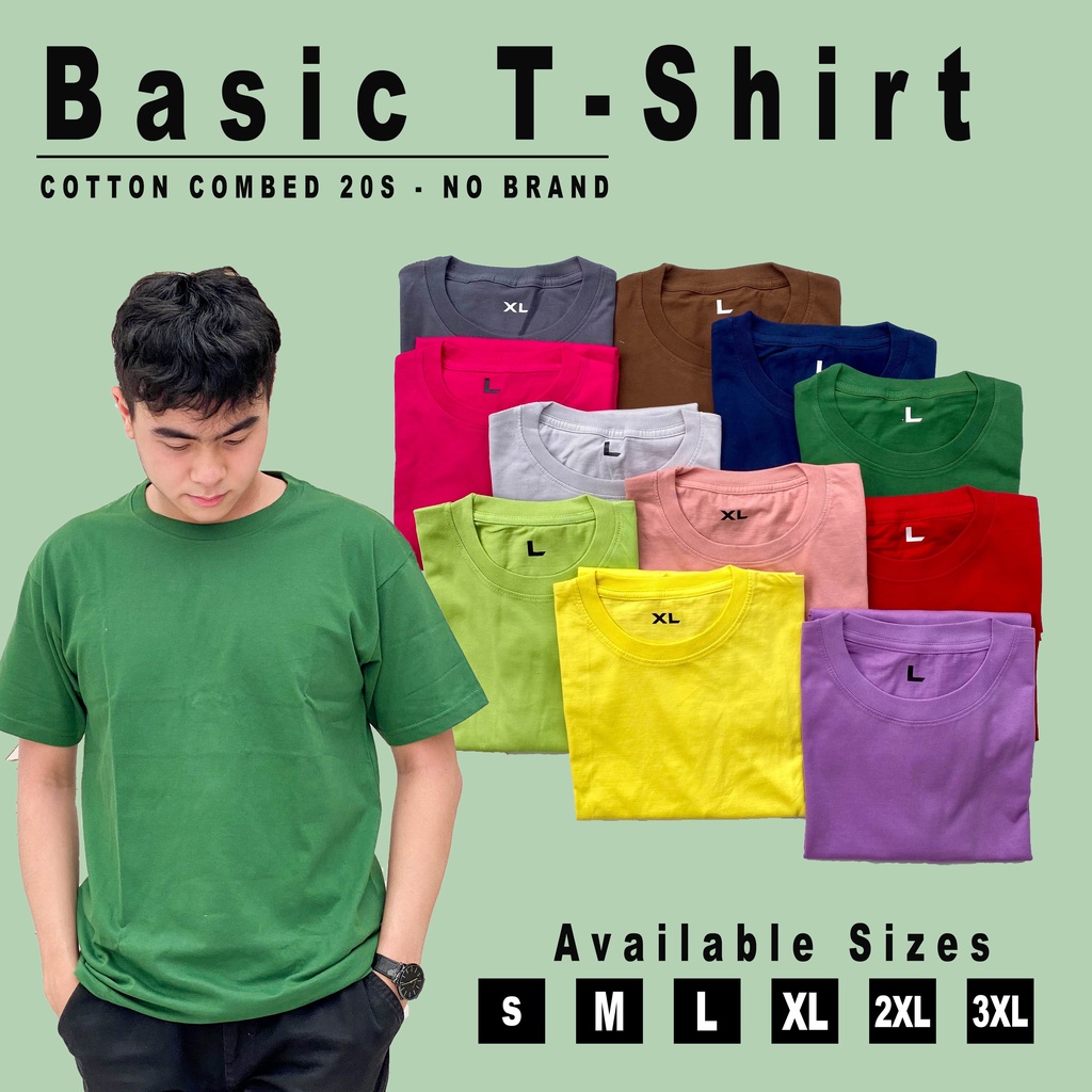 [TEBAL] KAOS POLOS COTTON COMBED 20S | PENDEK PRIA WANITA KATUN COMBED