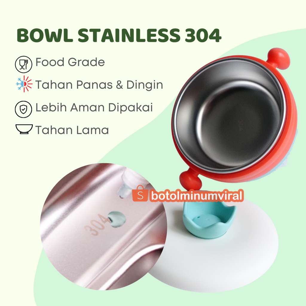 Baby Bowl Stainless Steel Insulation Warming Tedemei Feeding Cup MPASI