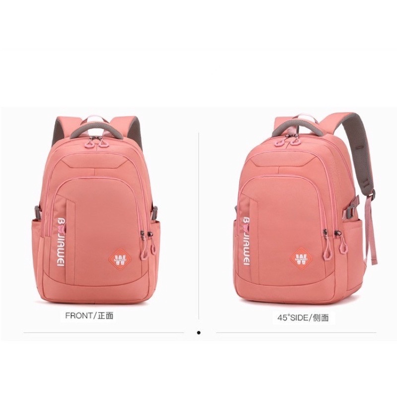 Tas ransel anak polos Baijiawei tas ransel laptop tas sekolah anak perempuan backpack wanita tas ransel anak perempuan weibo