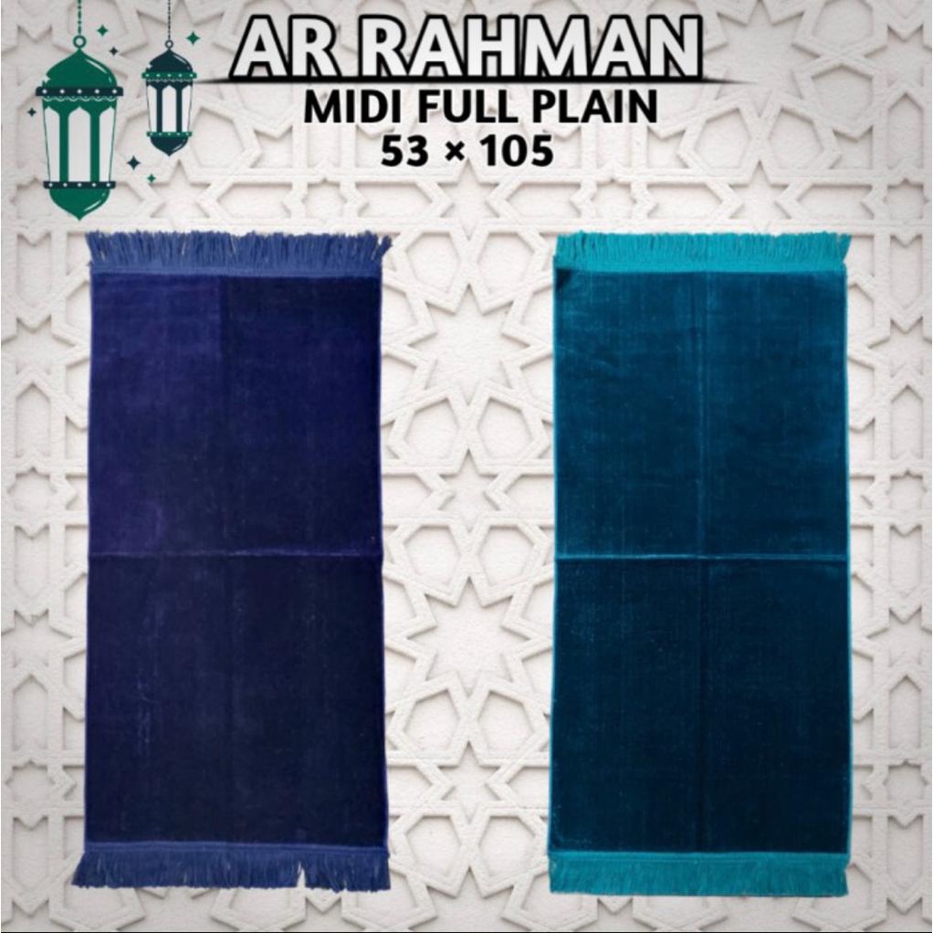 Sajadah Turkey Ar Rahman Full Plain / Polos ukuran Midi / Sedang 53x100