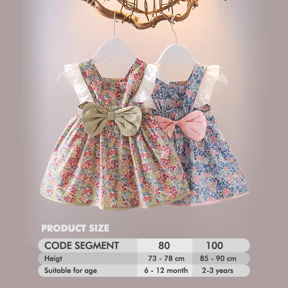 Dress Casual Pesta Anak Cewek Import Premium Setelan Baju Rok Bayi Balita Perempuan 6 Bulan - 5 Tahun DRI-108 Baju Anak Perempuan Baju Bayi Perempuan