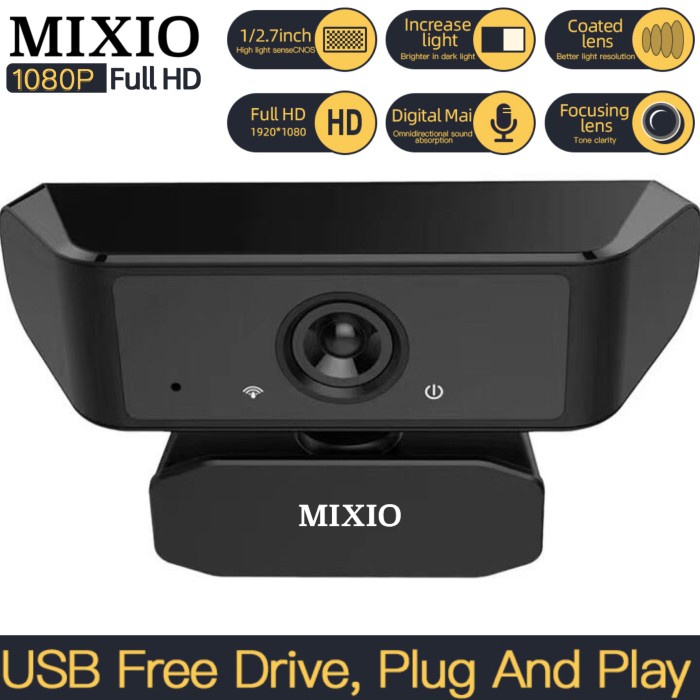 Webcam Mixio Z1 1080P Full Hd Webcam With Microphone Web Cam 1080P Original