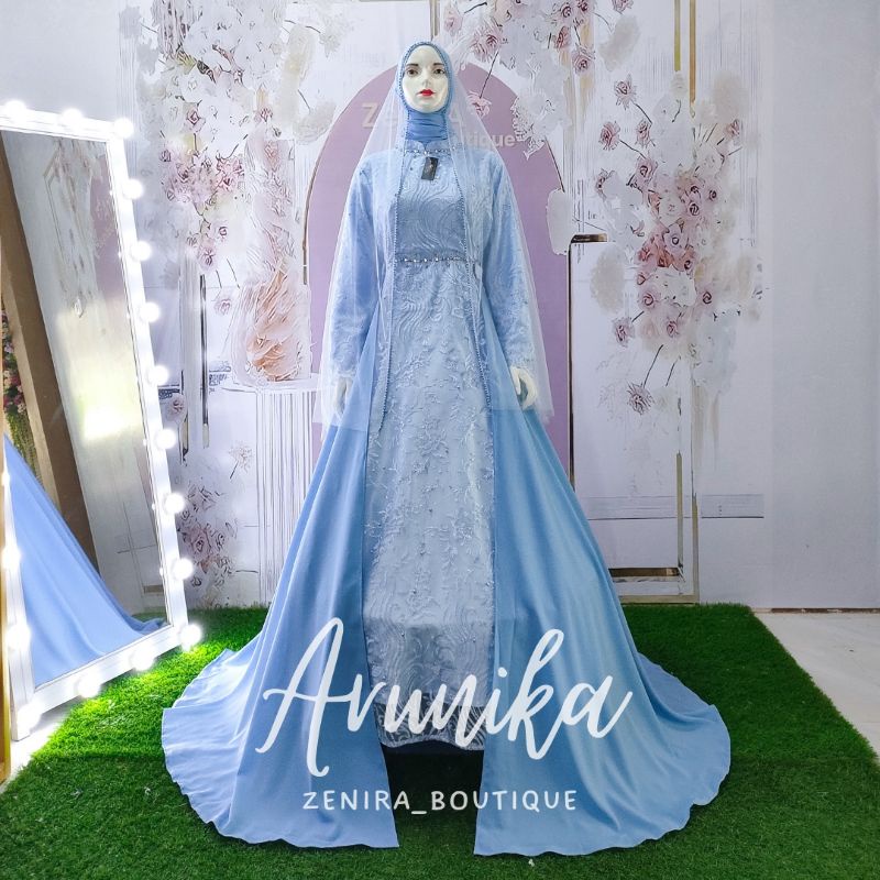 ARUNIKA Wedding Dress FREE VEIL / Gaun pernikahan putih / akad / prewedding couple