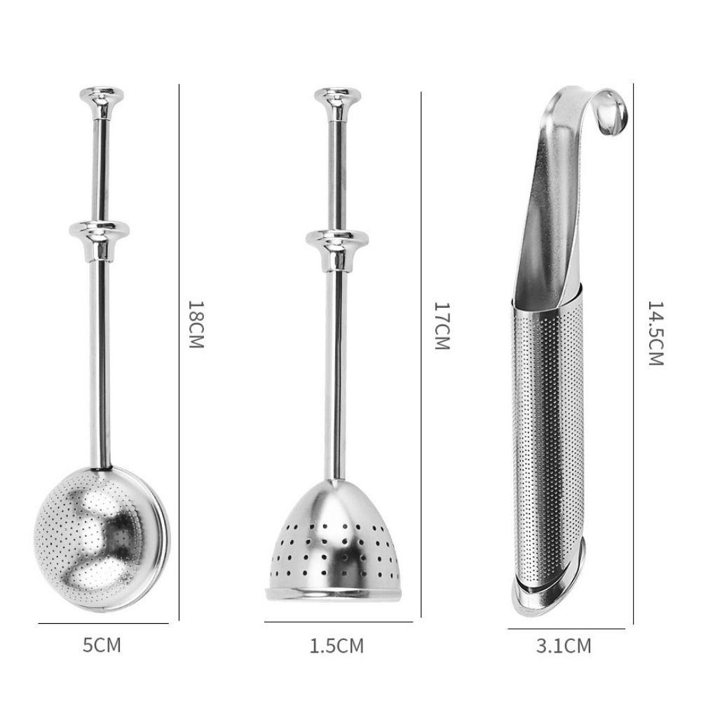 [Elegan] Tea Ball Stainless Steel 2023bentuk Bola Yang Dapat Ditarik Tahan Karat Dengan Gagang Rempah Saringan