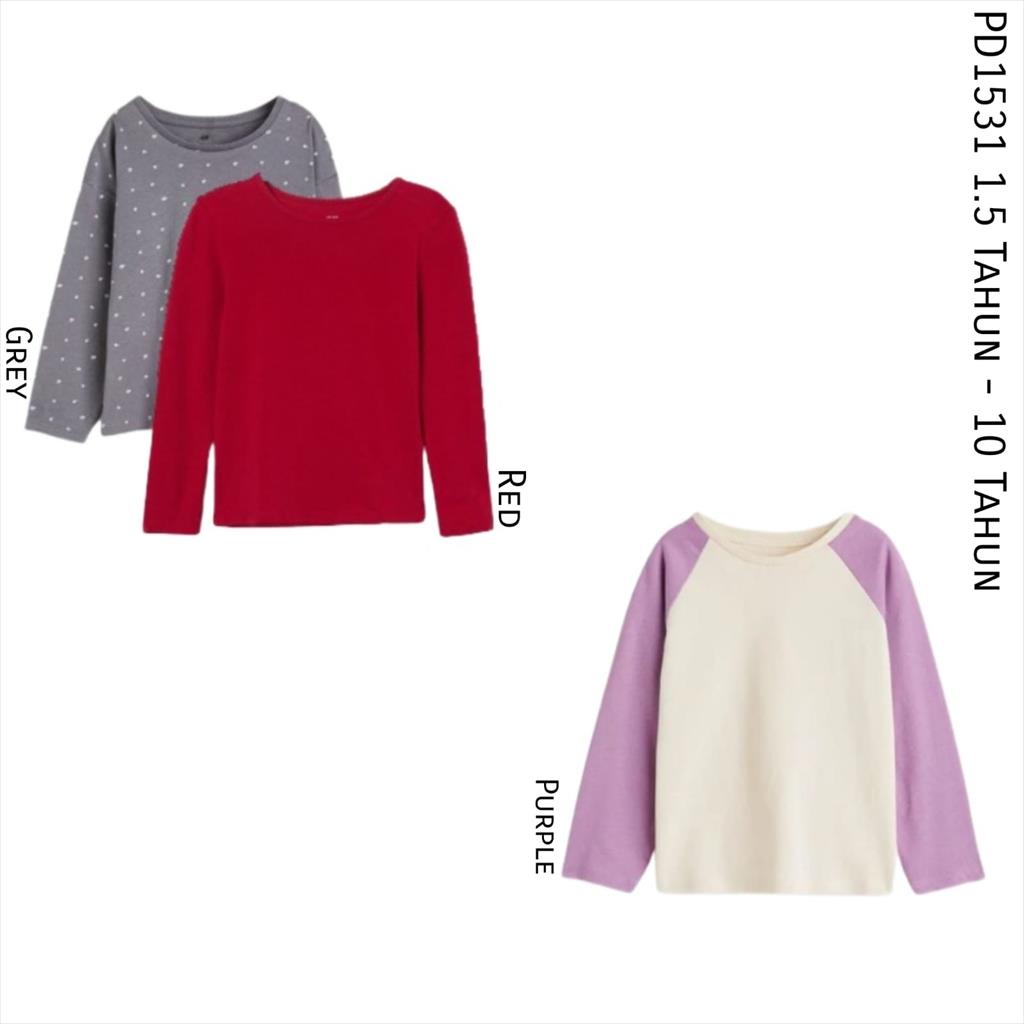 PD1531 HM Tee Long Kaos Anak Cewek Basic