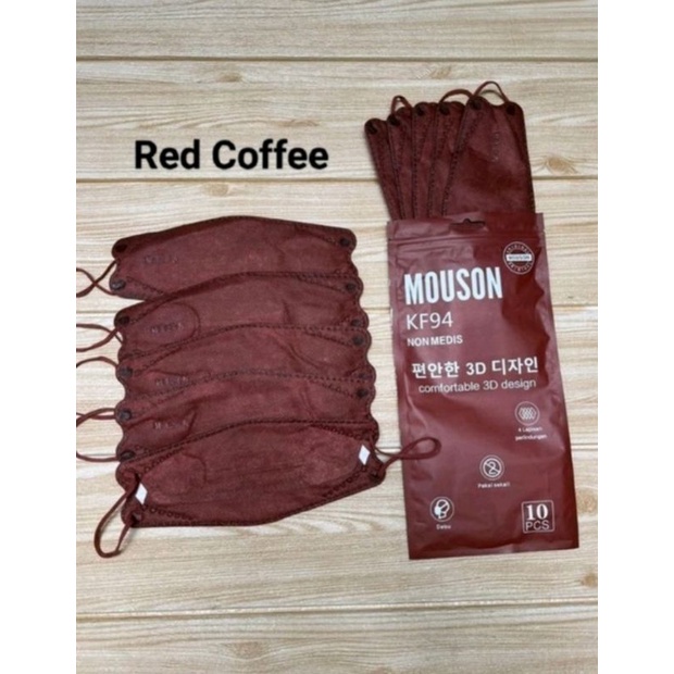 MASKER KF94 MOUSON ISI 10PCS 4Ply Sachet isi 10Pcs MASKER KF94 3D MURAH wemask careion duckbill sensi Kn pro earloop