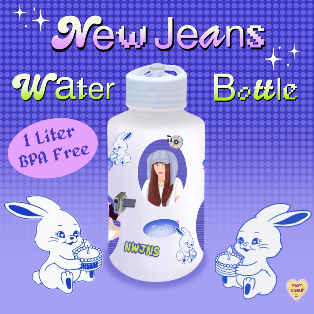 Tumbler Newjeans Botol Minum 1 Liter New Jeans Straw Water Bottle