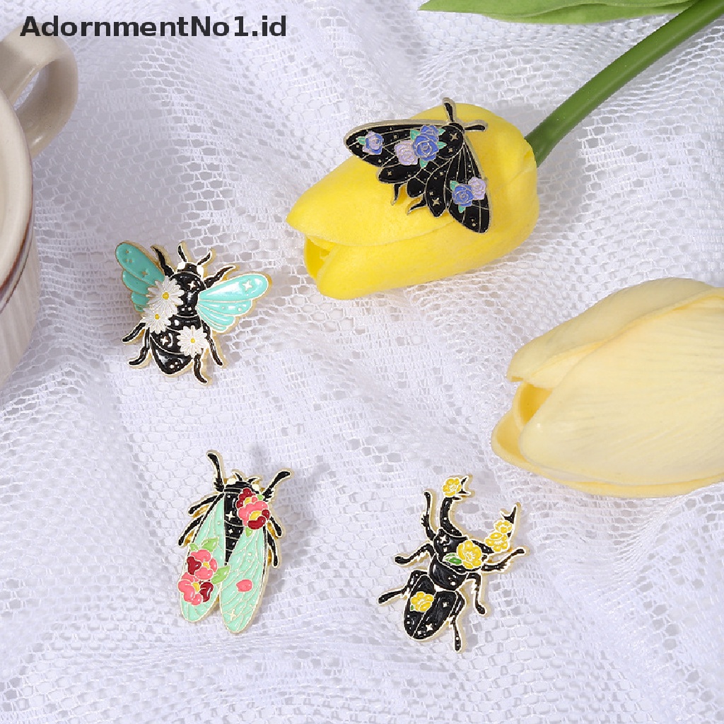 [AdornmentNo1] 1 Pcs Bunga Serangga Enamel Pin Nature Ngengat Cicada Scorpion Bros Kerah Ransel Lencana Lucu Perhiasan Hadiah Untuk Teman Anak [ID]