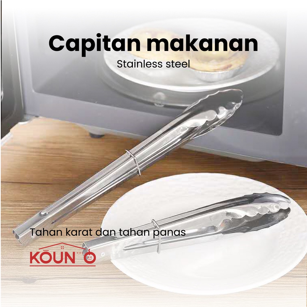 Capitan Makanan Stainless Steel Tahan Panas Japitan Makanan Gorengan BBQ Kue