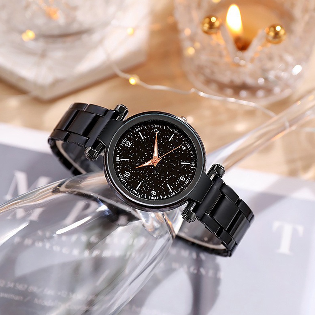 INFY - Jam Tangan Wanita Analog Quartz Dengan Strap Stainless Steel Fashion Dial Bulat Import JT055