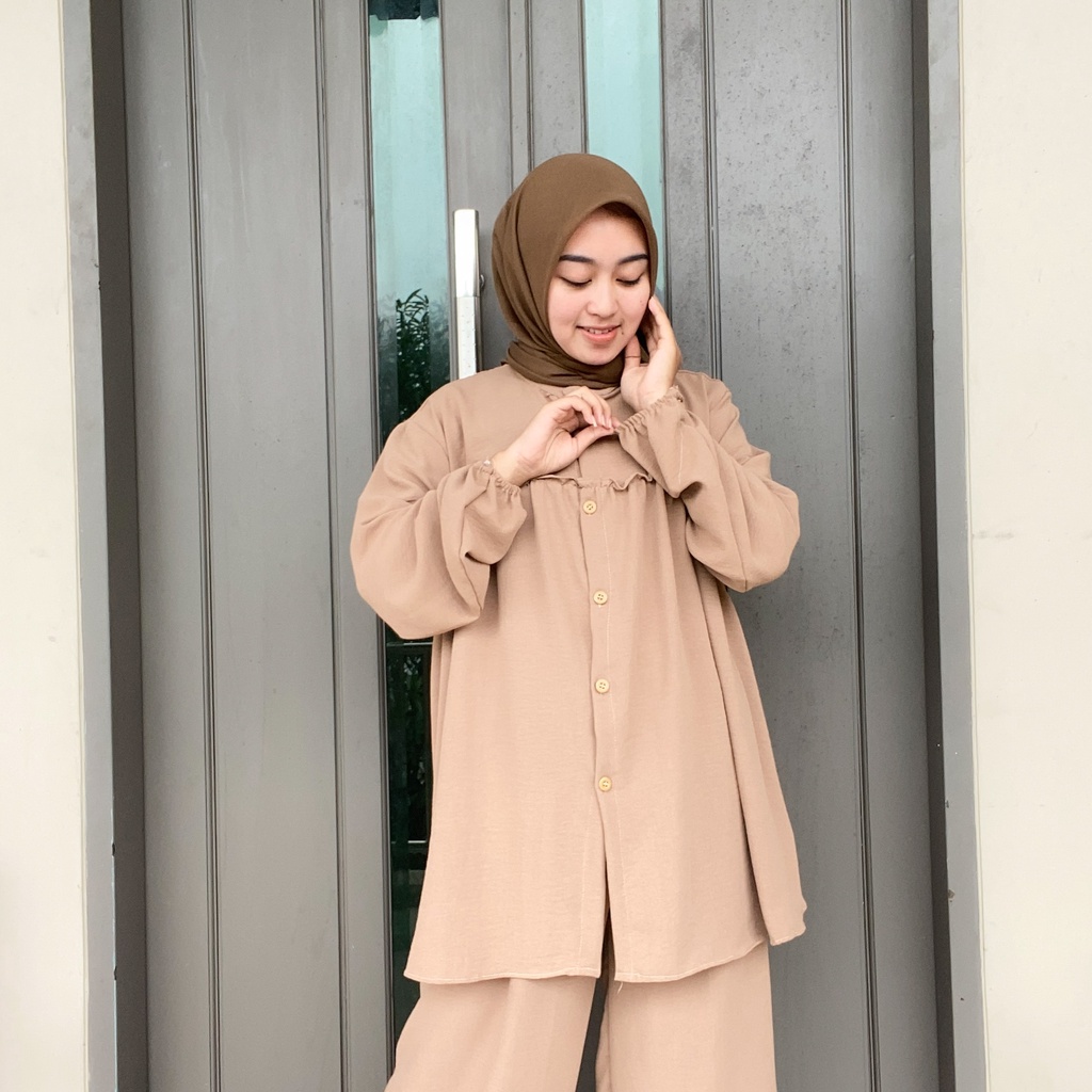 Setelan Wanita Bahan Crincle Airflow - Reva Oneset Bestseller