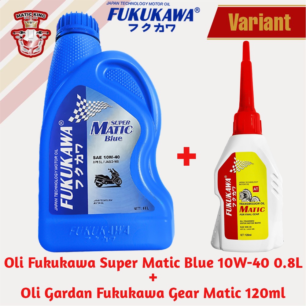 Paket Oli Mesin Gardan Super Matic Blue 10W-40 API SL/JASO MB 800 ml + 100 ml 120 ml Fukukawa