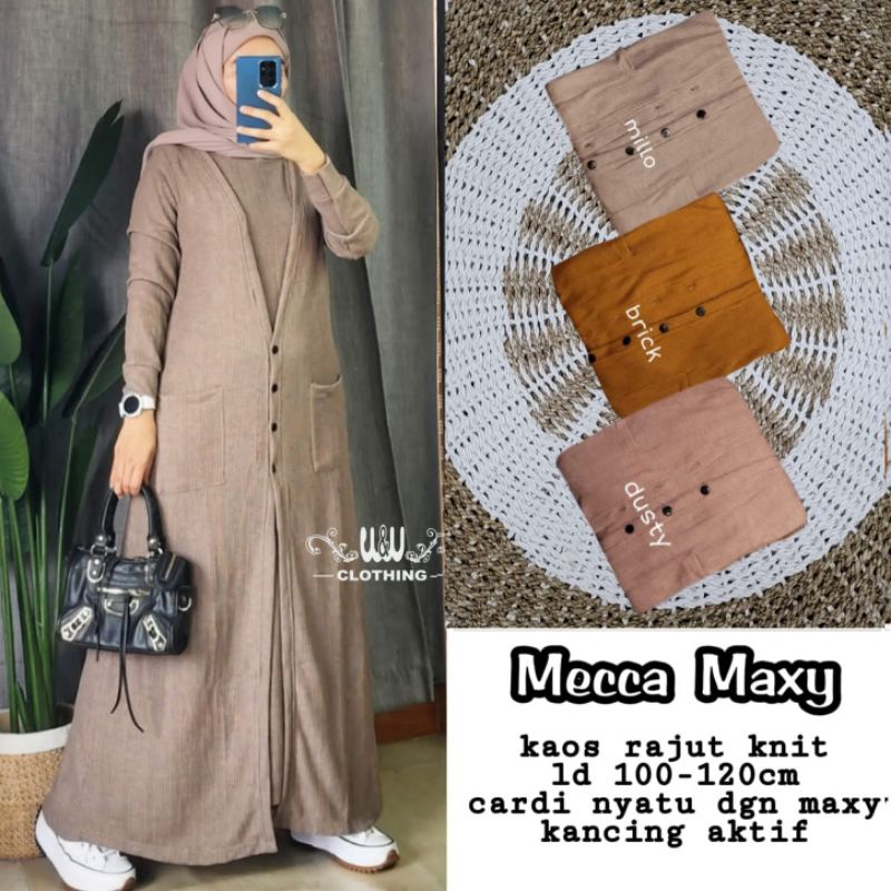 MECCA MAXY, KAOS RAJUT KNIT INNER & OUTER MENYATU, KANCING AKTIF