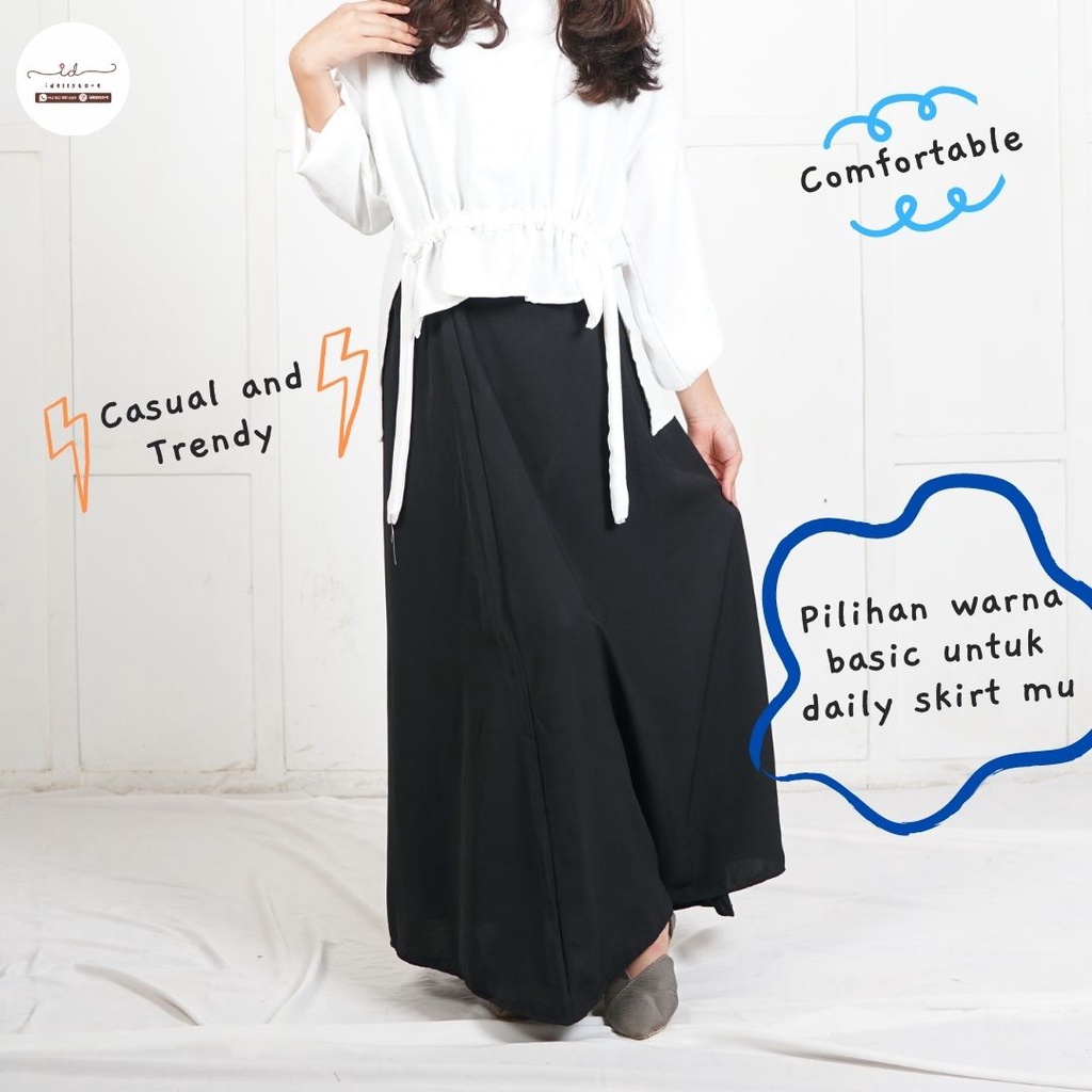 Idellstore - Naira Plain Skirt Model A Rok Polos Tebal Ringan Affordable Premium Quality Rok Span Rok Kekinian Terbaru