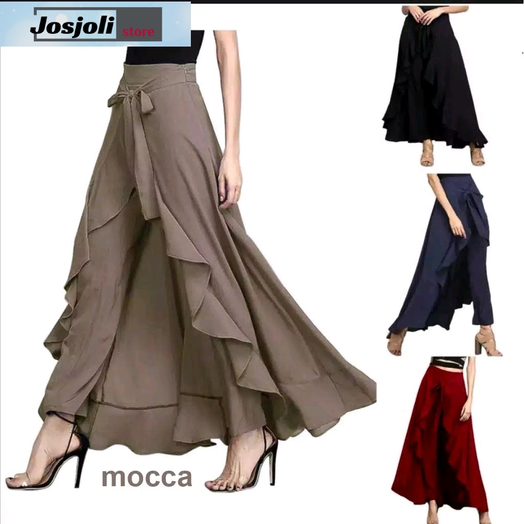JOSJOLI_PIYAMA/Celana Xerok/Celana Panjang Rok Wanita Muslim/Pinggang 78cm