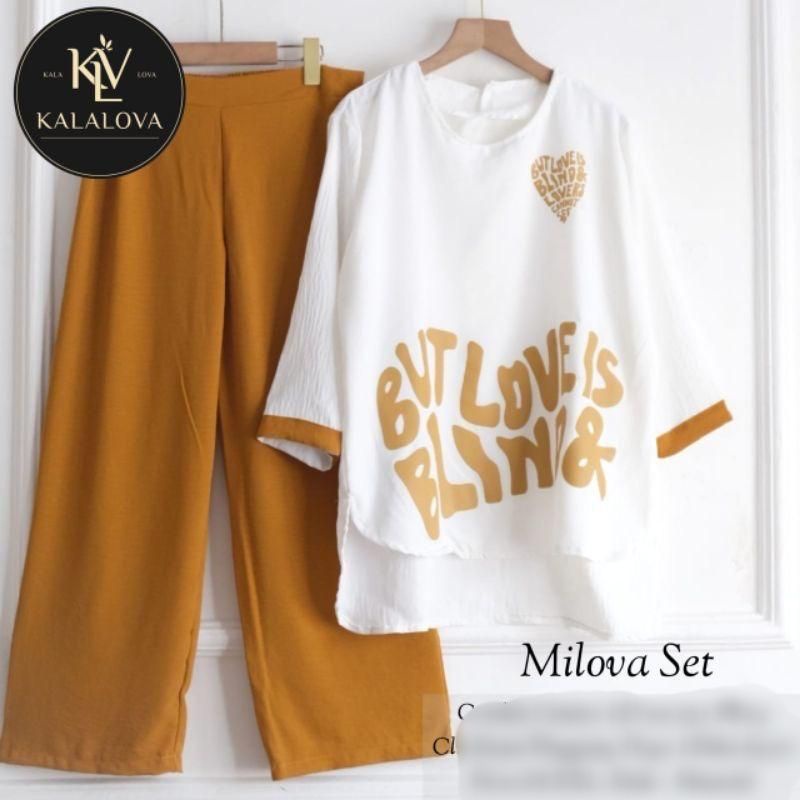 MILOVA SET/SETELAN CRINKLE SABLON SUBLIN PRINTING LD 110CM