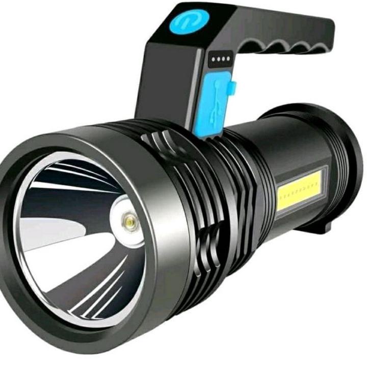 ORIGINAL% Senter LED + COB Jarak Jauh Super Terang / Senter Tangan Senter Genggam LED COB USB CAS